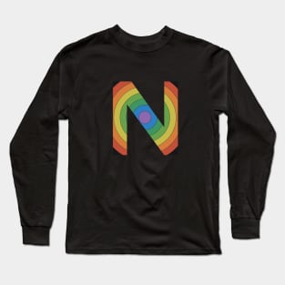 Retro Rainbow 'N' Sticker Long Sleeve T-Shirt